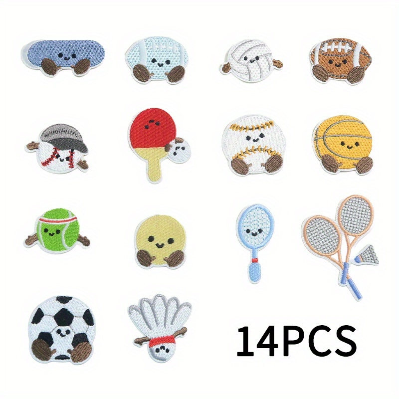 Badminton Icon - 14pcs Sports Embroidered Patch Badminton Racket